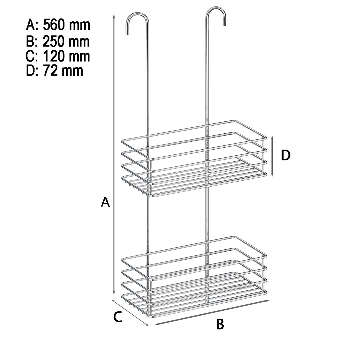 Duschkorg 2-plan Smedbo Krom Blank