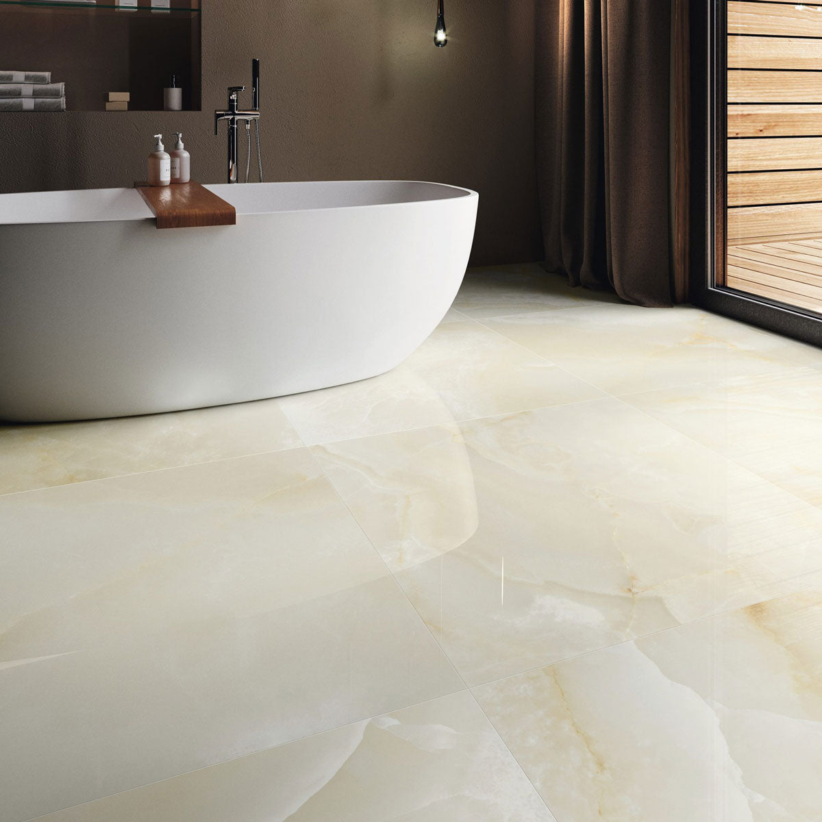 Klinker Onix Beige Marmor Blank 120x120