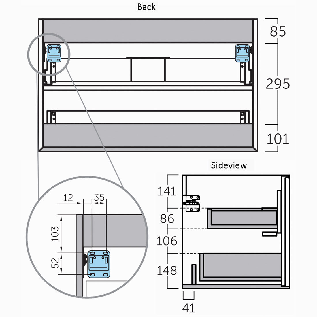 Kommod 60 cm Tenfors Rosendal Vit Matt