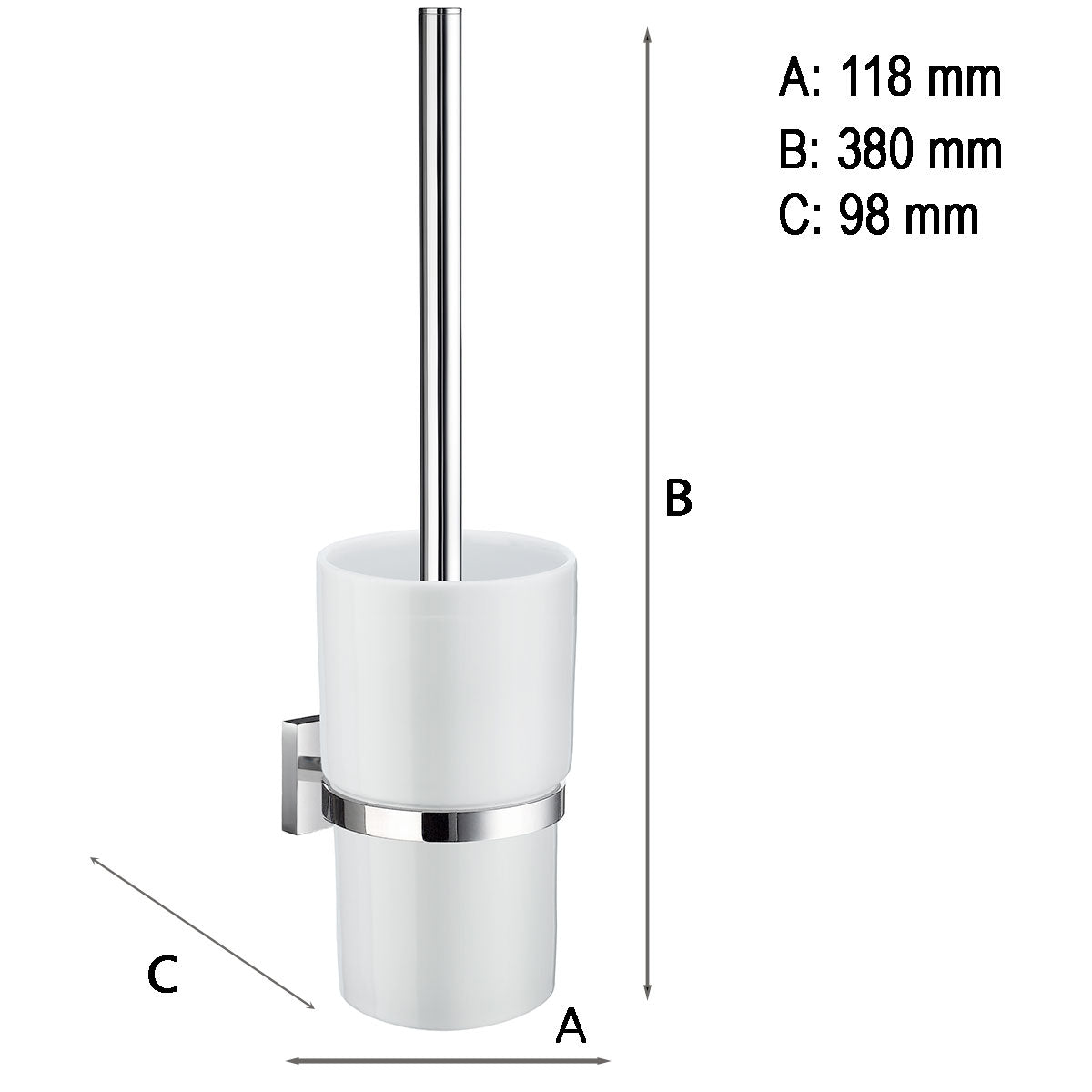 WC-Borste Smedbo House, med behållare Krom Blank