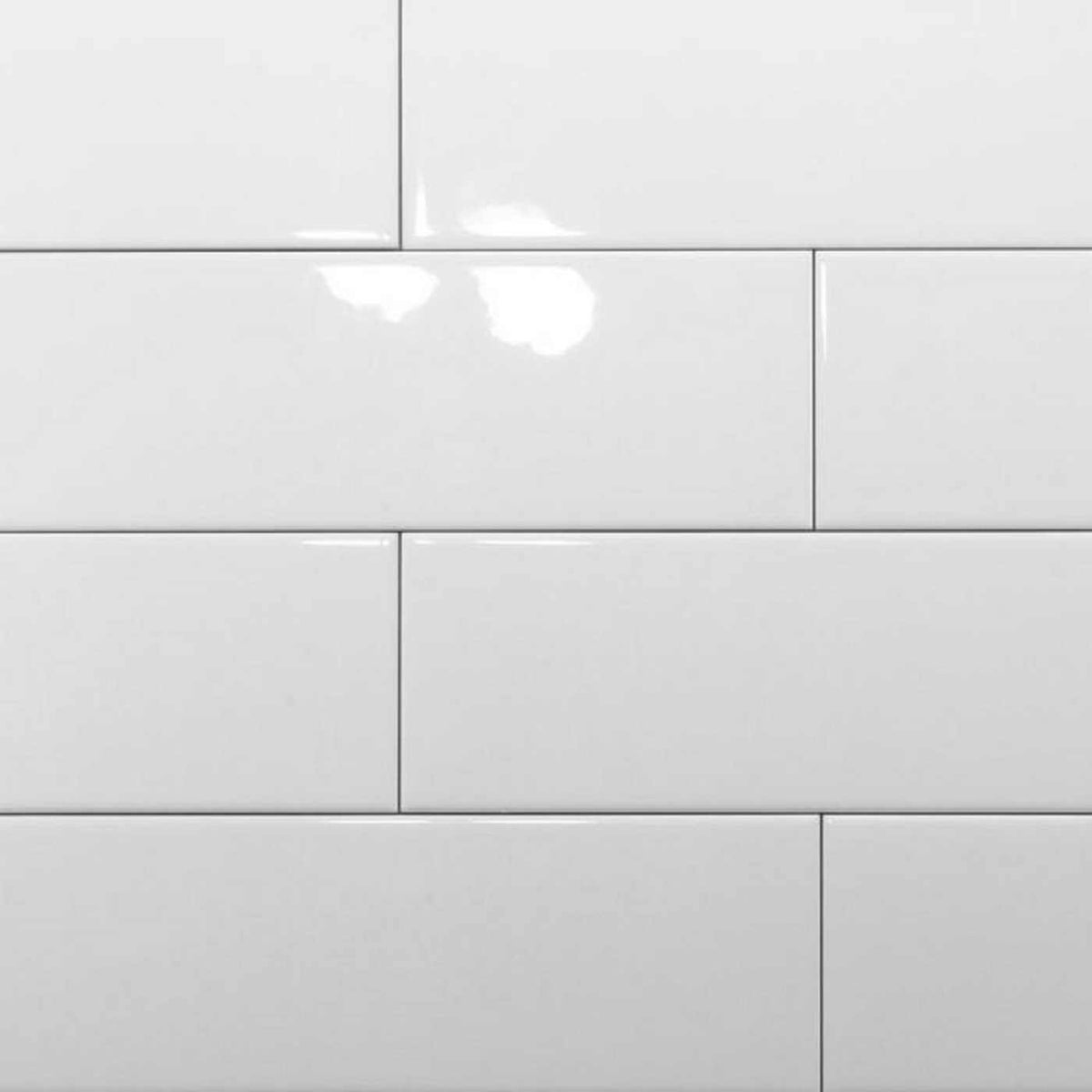 Kakel Vit Slät Blank 10x30
