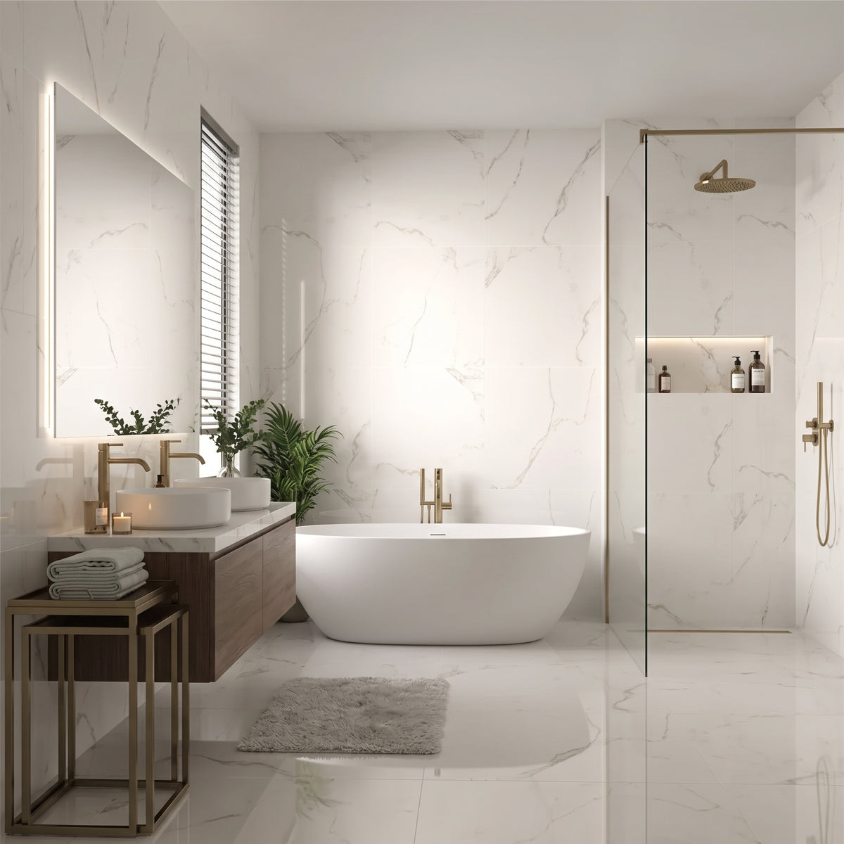 Klinker Carrara Marmor Blank 60x60
