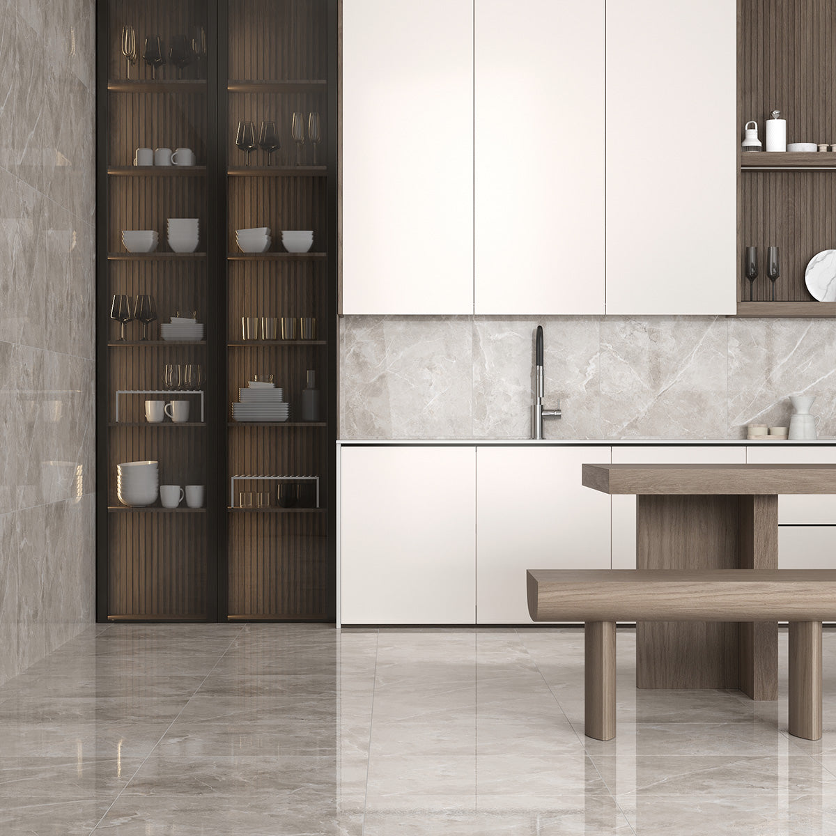Klinker Pulpis Mid Grey Marmor Blank 60x60