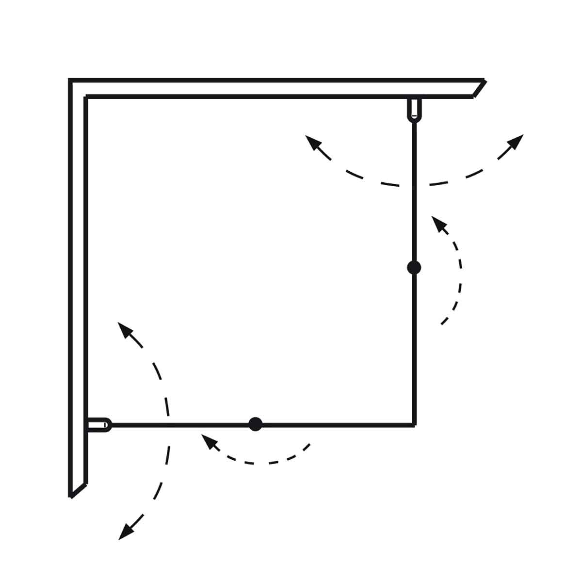 Duschhörn Hafa Igloo Pro Vik 70x80 Klarglas Aluminium