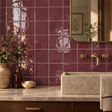 Provbit Kakel New Country Bordeaux Blank 15x15