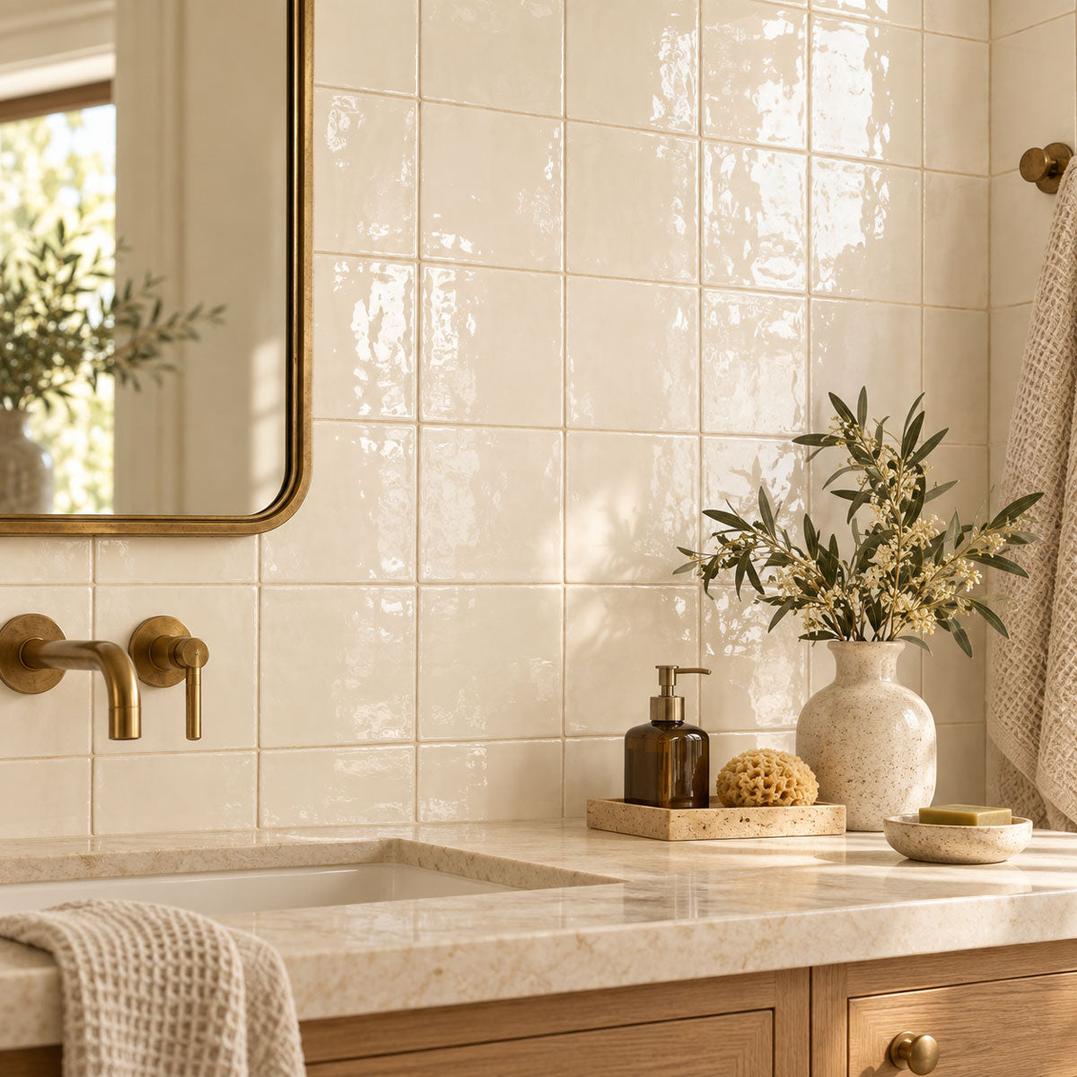 Kakel New Country Cream Blank 15x15