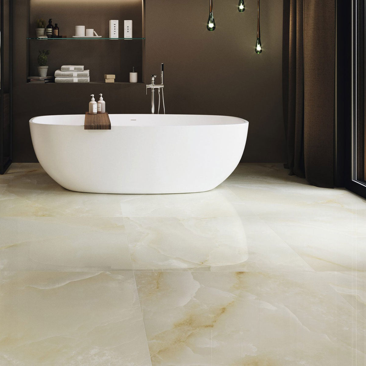 Klinker Onix Beige Marmor Blank 120x120
