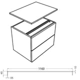 Bänkskiva Solid Surface Tenfors 120x45 cm Vit Matt