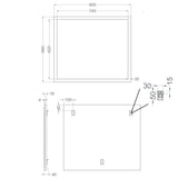 Badrumsspegel 80x68 cm Tenfors Allmoge Antracit