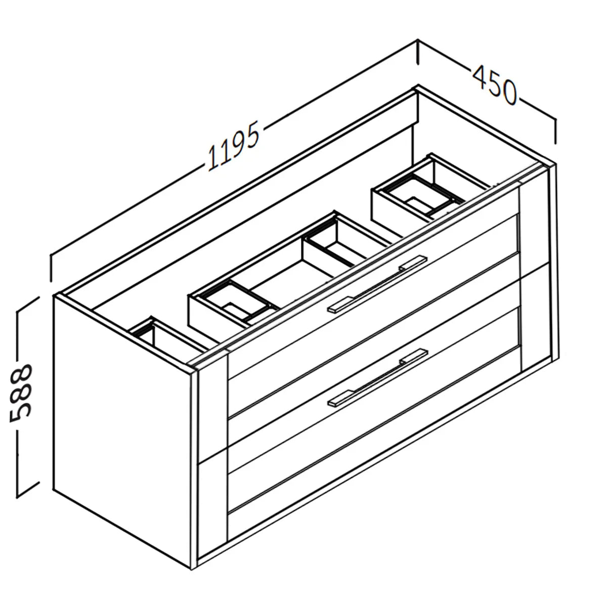 Kommod 120 cm Tenfors Allmoge Marin Blå