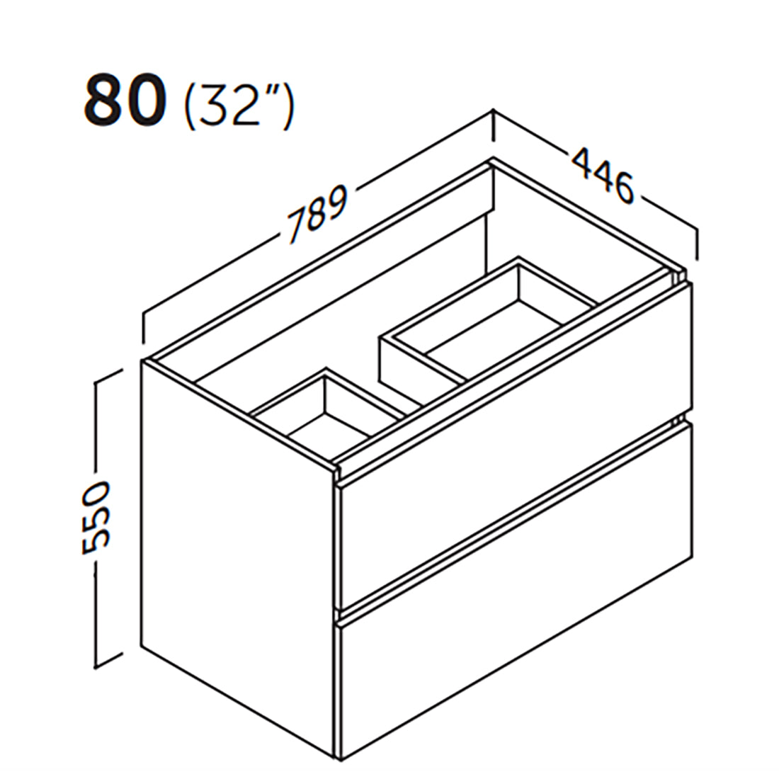 Kommod & Tvättställ 80 cm Tenfors Viken Svart Matt