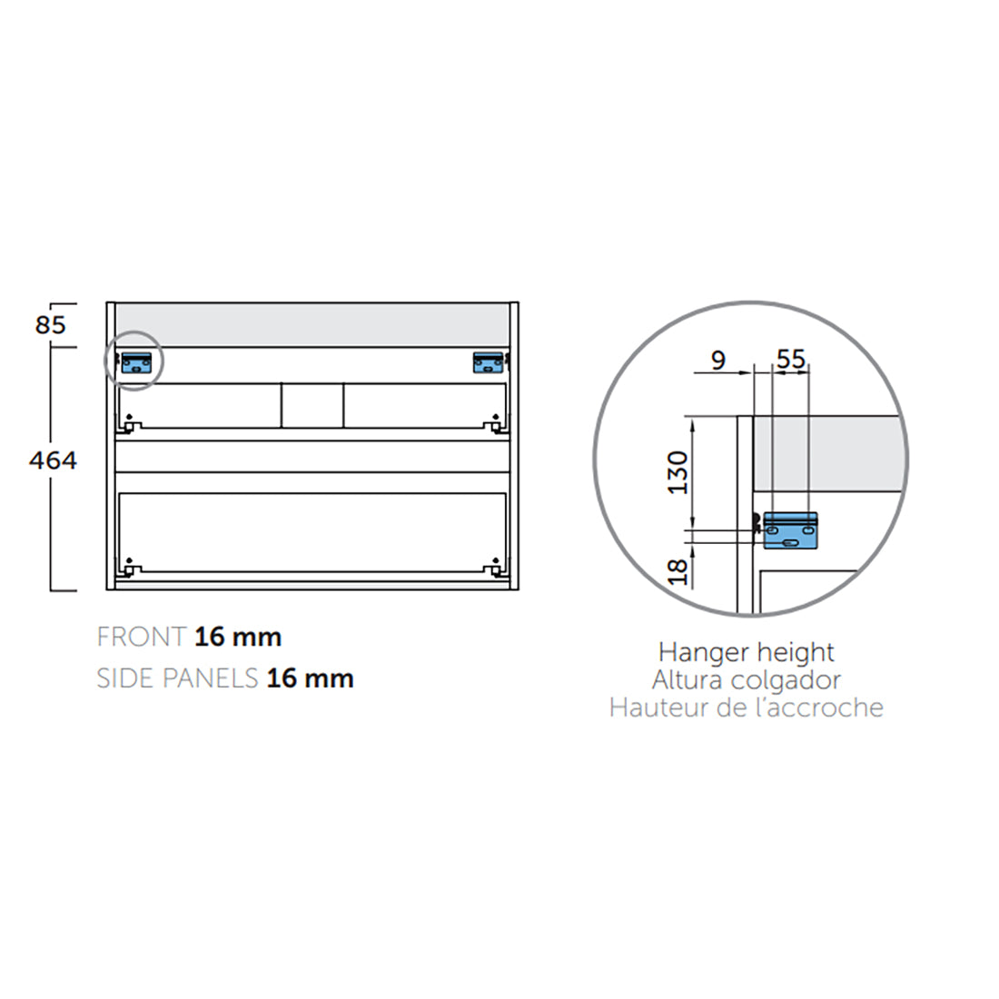 Kommod 80 cm Tenfors Viken Grå Matt