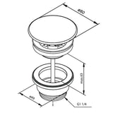 Bottenventil Tenfors Moon Pop-Up Salvia Matt