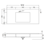Tvättställ Solid Surface Tenfors Flow 100 cm Vit Matt