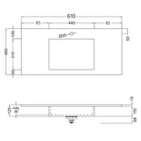 Tvättställ Solid Surface Tenfors Flow 60 cm Vit Matt