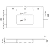 Tvättställ Solid Surface Tenfors Alpin 60 cm Vit Matt