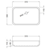 Fristående Tvättställ Solid Surface Tenfors Milos 51x33 cm Vit Matt