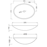 Fristående Tvättställ Solid Surface Tenfors Oval 57x41 cm Vit Matt