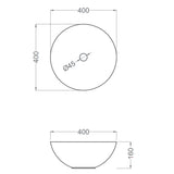 Fristående Tvättställ Tenfors Otto Ø40 cm Vit Blank